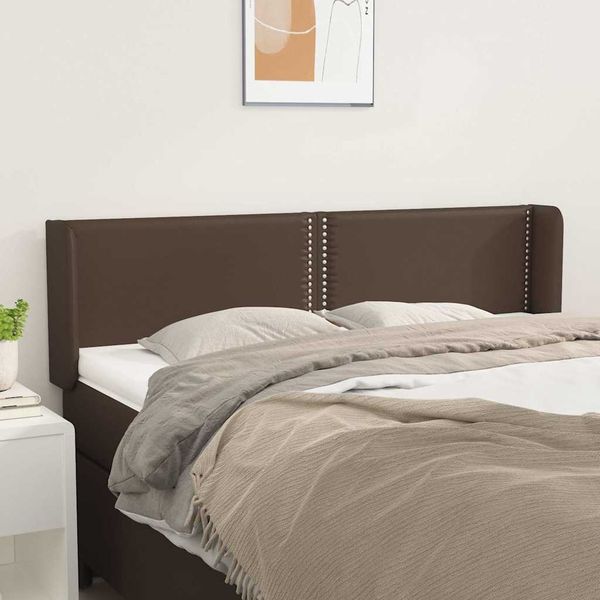 vidaXL Čelo postele so záhybmi hnedé 147x16x78/88 cm umelá koža