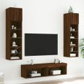 vidaXL 6-dielne TV nástenné skrinky s LED hnedý dub kompozitné drevo