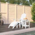 vidaXL Záhradná stolička Adirondack s podnožkou a stolíkom HDPE biela