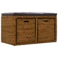 vidaXL Lavica s 2 košíkmi z morskej trávy 71x40x42 cm hnedá