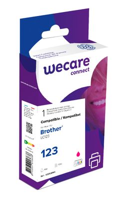 WECARE ARMOR atrament kompatibilný s BROTHER LC-123M, červená/magenta