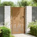 vidaXL Záhradná brána 100x175 cm, oceľ Corten, dizajn s trávou