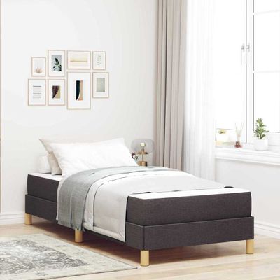 vidaXL Posteľ s pružinovým rámom Tmavohnedá 90 x 200 cm látka