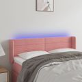 vidaXL Čelo postele s LED ružové 147x16x78/88 cm zamat