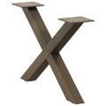 vidaXL Nohy konferenčného stolíka v tvare X, 2 ks, prírodná oceľ, 50 x (30-31) cm, oceľ