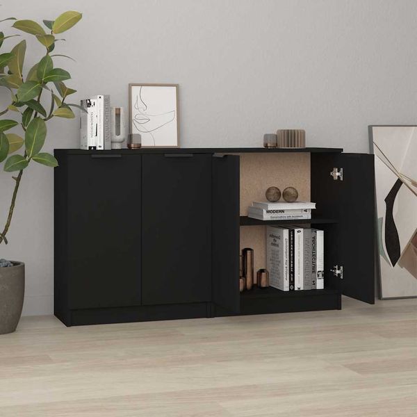 vidaXL Komody 2 ks čierna 60x30x70 cm spracované drevo