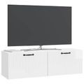 vidaXL Nástenná TV skrinka Biela s vysokým leskom 98 x 31 x 30 cm