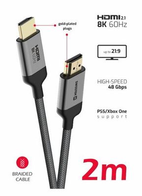 SWISSTEN KÁBEL HDMI NA HDMI 8K 60Hz 2,0 M