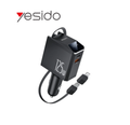 Autonabíjačka YESIDO Y71 125W rýchle nabíjanie 4v1 LED + C+iP kábel 65W čierna