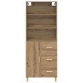 vidaXL Highboard Remeselný dub 69,5 x 32,5 x 180 cm Kompozitné drevo
