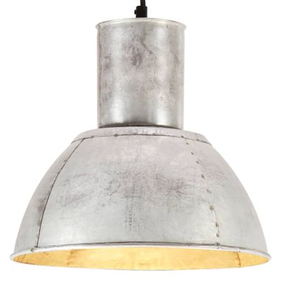 vidaXL Závesná lampa 25 W, strieborná, okrúhla 28,5 cm E27