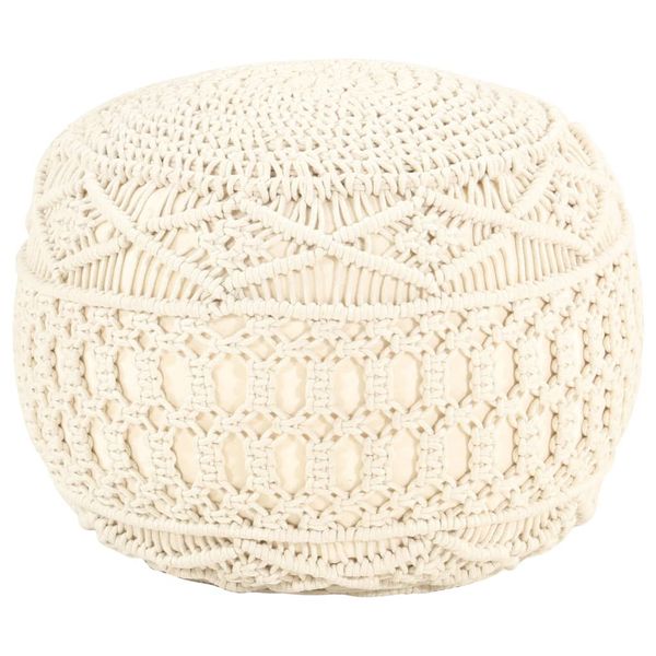 vidaXL Ručne vyrobená taburetka macrame 45x30 cm, bavlna