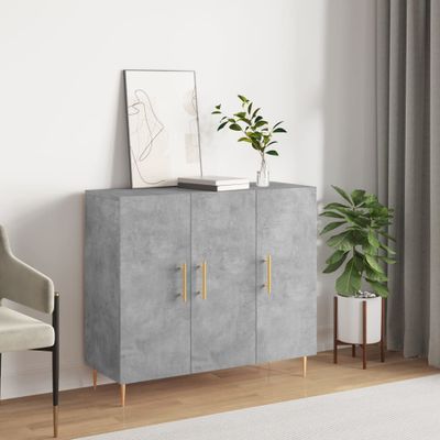 vidaXL Komoda betónová sivá 90x34x80 cm kompozitné drevo