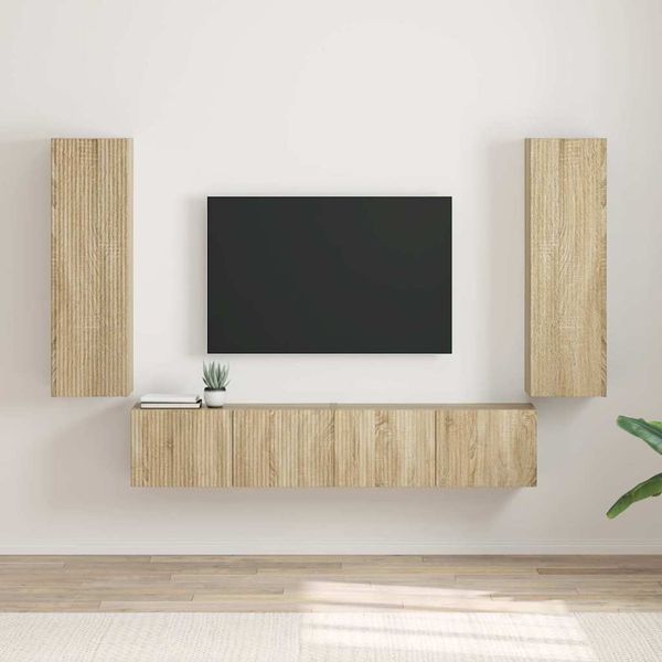vidaXL TV nástenná skriňa Nástenný 2 pcs Sonoma 30 x 31 x 100 cm