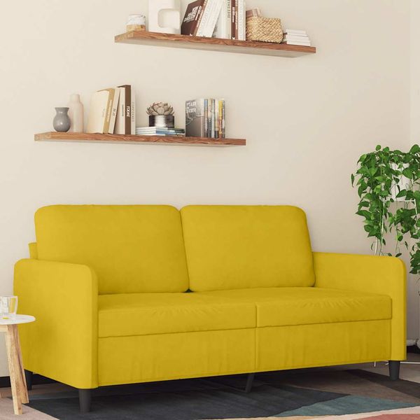 vidaXL 2-miestna pohovka žltá 140 cm zamat