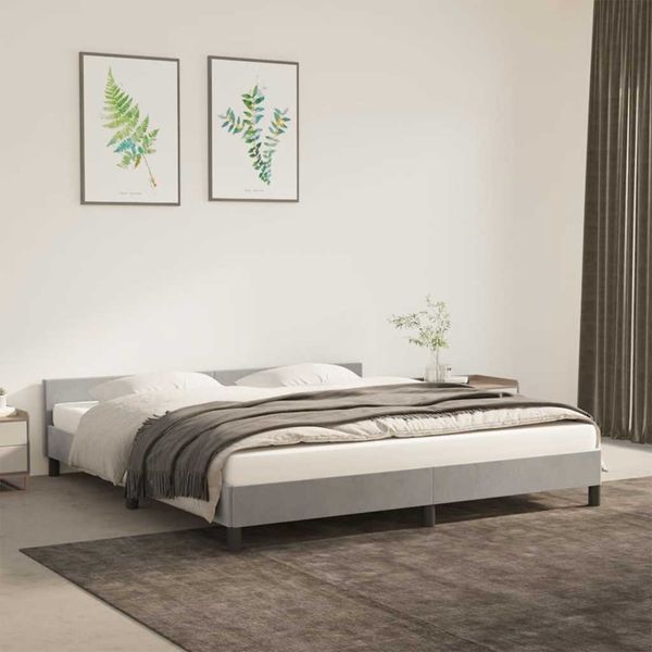 vidaXL Posteľ bez matraca bledosivý 180x200 cm zamat