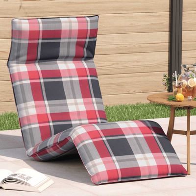 vidaXL Skladacie ležadlo s červeným kockovaným vzorom 175x54x8,5 cm, oxfordská látka