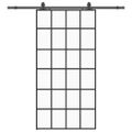 vidaXL Posuvné dvere s kovaním čierne 102x205 cm ESG sklo