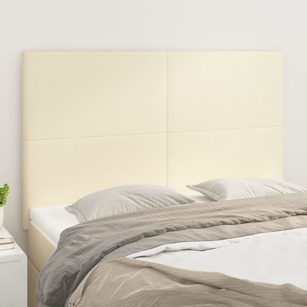vidaXL Čelo postele krémové 144x5x118/128 cm umelá koža