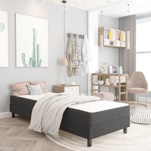 vidaXL Rám na boxspring posteľ, sivý, látka 100x200 cm
