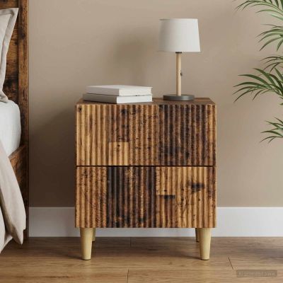 vidaXL Nočný stolík Staré drevo 43 x 34,5 x 48 cm Kompozitné drevo