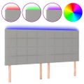 vidaXL Čelo postele s LED bledosivé 160x5x118/128 cm látka