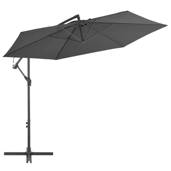 vidaXL Závesný záhradný slnečník, hliníková tyč 300 cm, antracitový