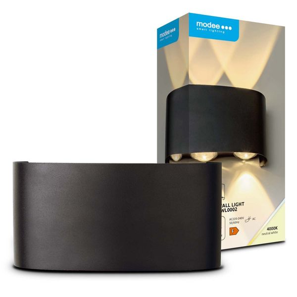 Modee LED čierna nástenná lampa 6W 470lm neutrálna biela (ML-LWL0002)