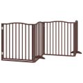vidaXL Brána pre psa dvere sklad. 4 panely 320 cm topoľové drevo