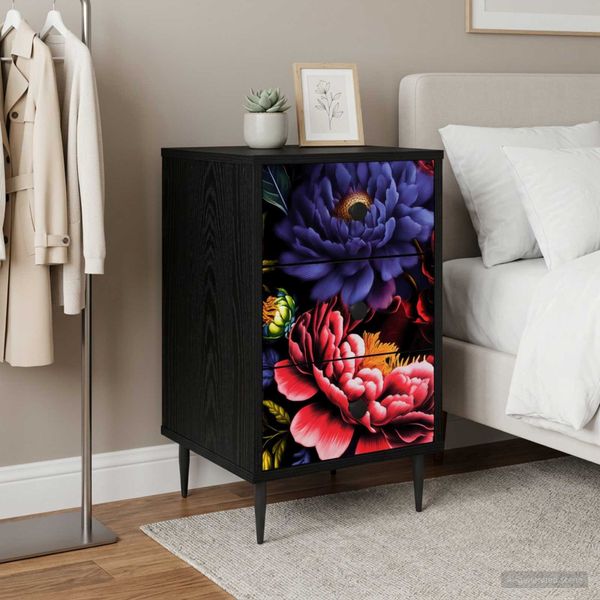 vidaXL Nočný stolík KIEL Čierny dub 36 x 33 x 61 cm Kompozitné drevo