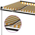 vidaXL Ručne zaťahovacia markíza s LED 450x300 cm žltá a biela