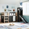 vidaXL Detská vyvýšená posteľ veža bielo-čierna 80x200 cm borovica