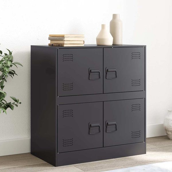 vidaXL Komoda čierna 67x39x73 cm oceľová