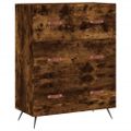 vidaXL Vysoká skrinka dymový dub 69,5x34x180 cm spracované drevo