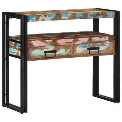 vidaXL Konzolový stôl 90 x 33 x 75 cm Masívne obnovené drevo
