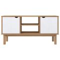 vidaXL TV skrinka OTTA, hnedo biela 113,5x43x57 cm, borovicový masív