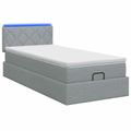 vidaXL Ottoman posteľ s matracom a LED Svetlosivá 80 x 200 cm Látka