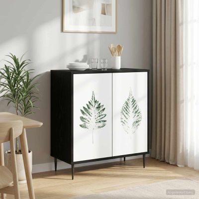 vidaXL Servírovacia skriňa HANAU Čierny dub 69 x 33 x 76 cm
