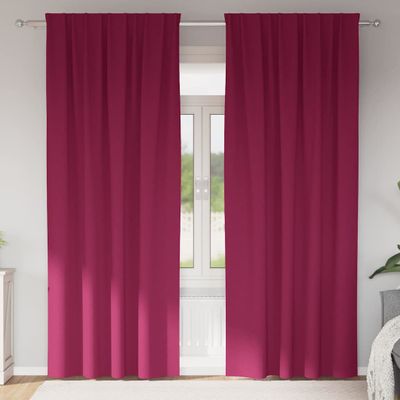vidaXL Záclony na zatemnenie s krúžkami 2 pcs Víno červené