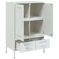 vidaXL Vysoká skrinka biela 68x39x101,5 cm oceľ