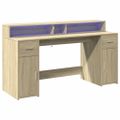 vidaXL Stôl s LED svetlami dub sonoma 160x55x91 cm kompozitné drevo
