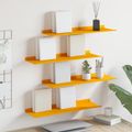 vidaXL Závesná polica 4 ks Horčicová žltá 60 x 18 x 2,5 cm Oceľ