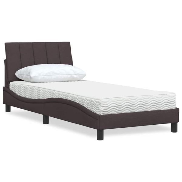 vidaXL Posteľ s matracom Hanko tmavohnedá 90x200 cm látka