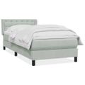 vidaXL Posteľný rám boxsping s matracom bledosivý 90x220 cm zamat