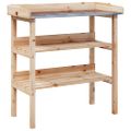 vidaXL Stôl na rastliny s policami 78x38x82,5 cm masívna jedľa