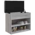 vidaXL Lavička na topánky sivá sonoma 82x32x50 cm kompozitné drevo