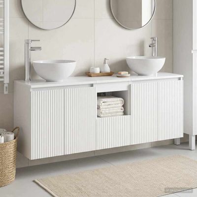 vidaXL Set kabinetov do kúpeľne 3 ks Biela 49,5 x 41 x 64,5 cm