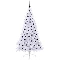 vidaXL Umelý vianočný stromček s 300 LED-i Biela 210 cm PVC a oceľ