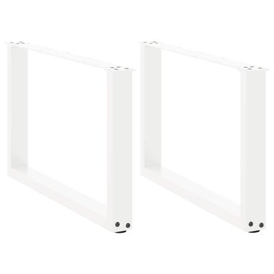 vidaXL Nohy konferenčného stolíka v tvare U, 2 ks, biele, 60 x (42-43) cm, oceľové
