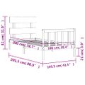 vidaXL Rám postele s čelom čierny 100x200 cm masívne drevo